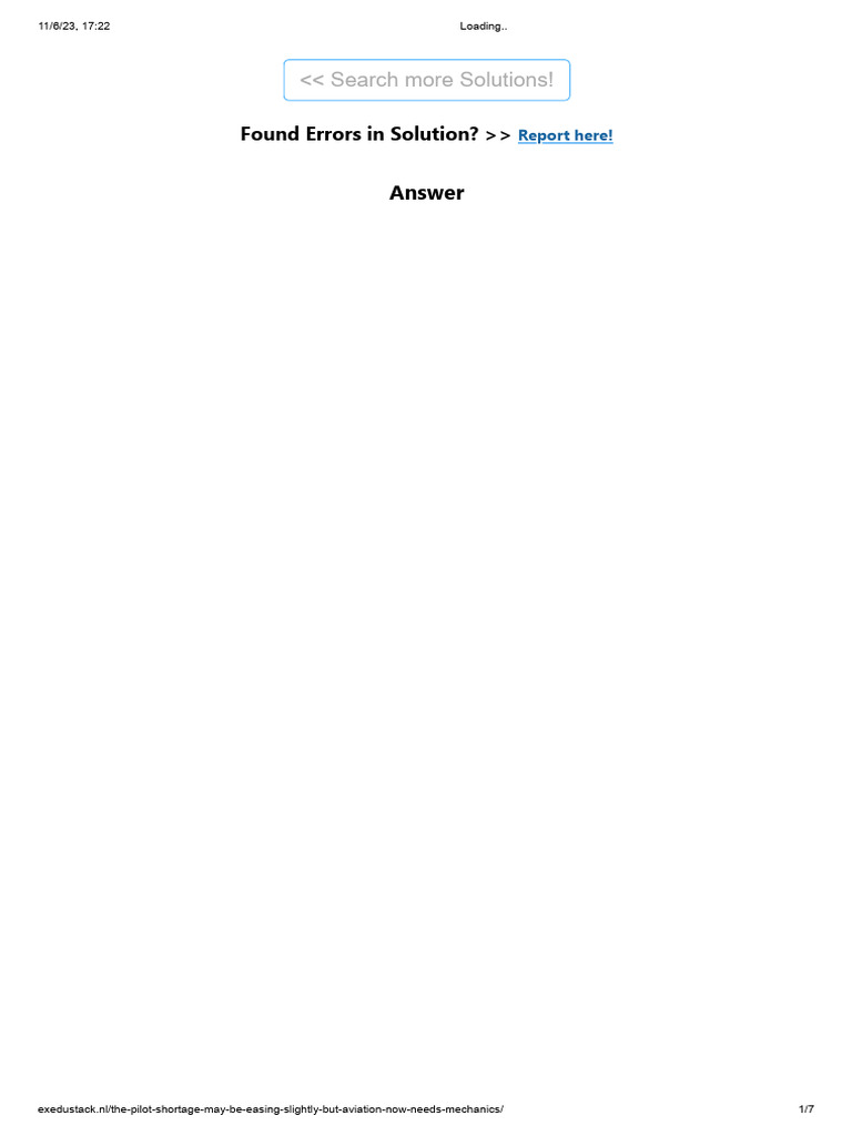 Found Errors in Solution? : Search More Solutions! | PDF