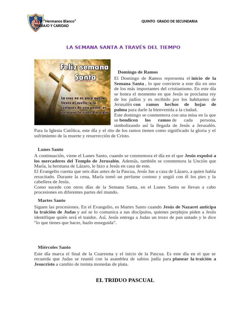 Quinto Material Semana Santa | PDF | Pascua de Resurrección | La ...