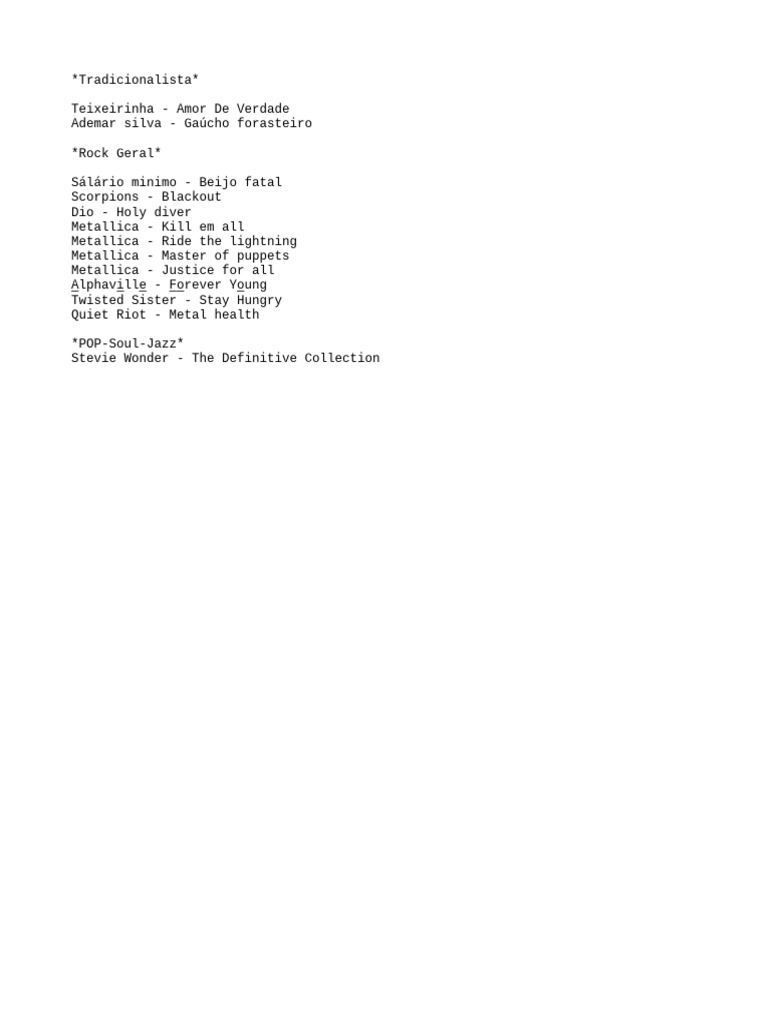 Lista de Lps Comprar | PDF