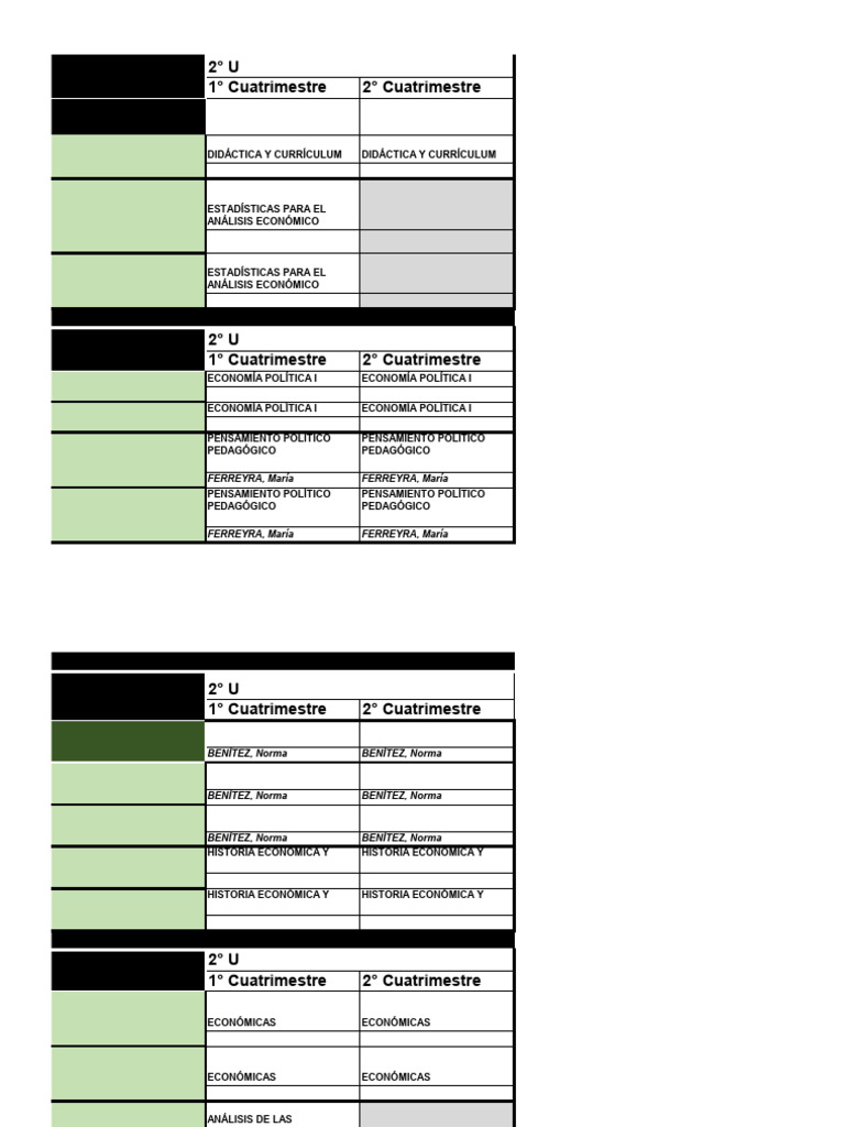 Horario de Clases Cuatrimestres 2023 | PDF | Educación en artes ...