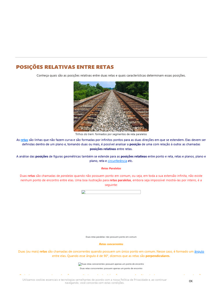Posições Relativas Entre Retas - Escola Kids | PDF | Linha (Geometria ...