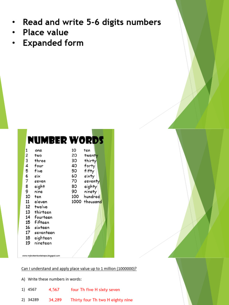 Understanding Place Value and Numbers | PDF