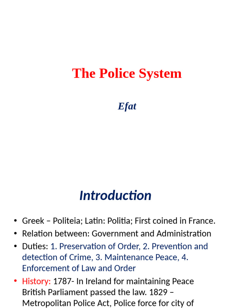 Police System | PDF | Police | Inspector