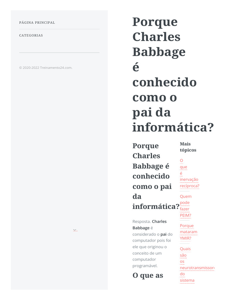 Charles Babbage: Pai da Informática | PDF
