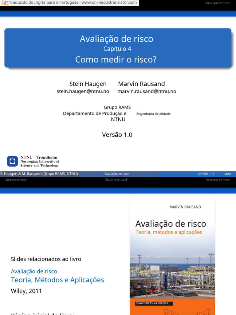 Medidas e Avaliação de Risco | PDF | Risco