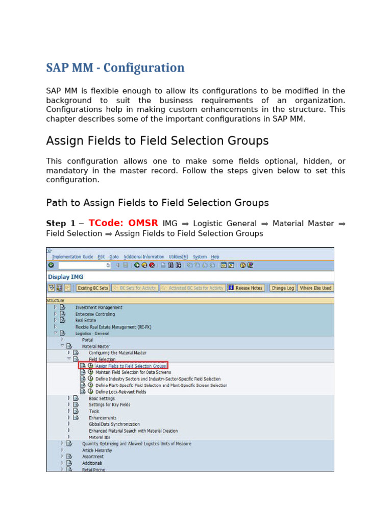 SAP MM - Configuration | PDF | Computing | Software