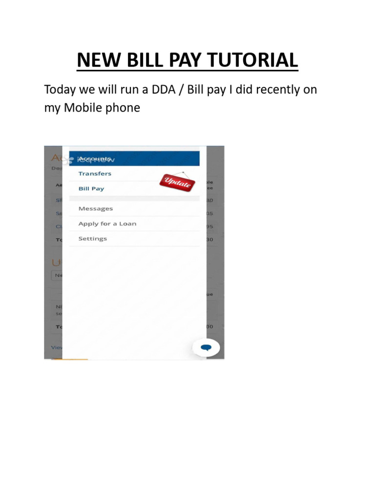 New Bill Pay Tutorial Pdf