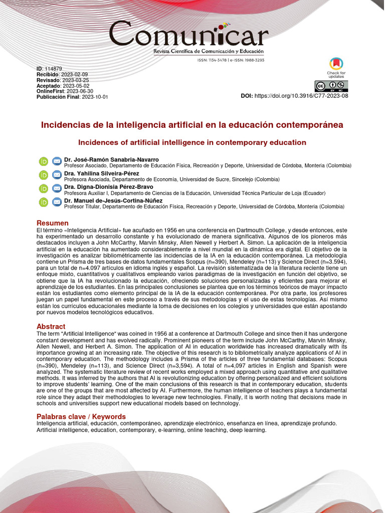 Impacto de la IA en la educación actual | PDF | Inteligencia artificial ...