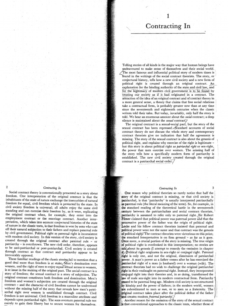 The Sexual Contract: Patriarchy Explained | PDF | Feminism | Gender Studies
