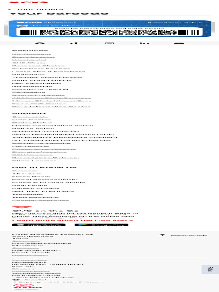 CVS Pharmacy - Your Barcode | PDF
