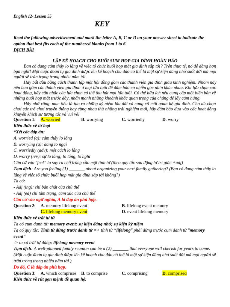 KEY Lesson 55 | PDF