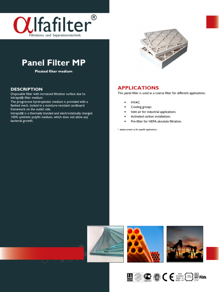 Product-data-sheet-MP | PDF | Filtration | Physical Sciences