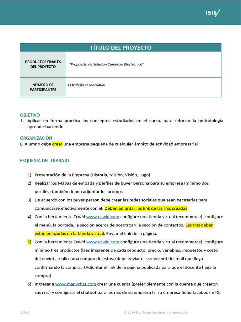 Proyecto de Tienda Virtual con Ecwid | PDF | Comercio electrónico | Las ...