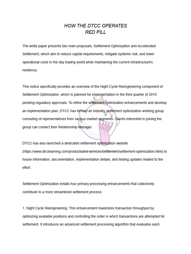DTCC Settlement Optimization Overview | PDF | Day Trading ...