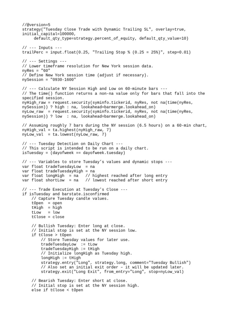 Tuesday Strat With SL | PDF | Computer Programming
