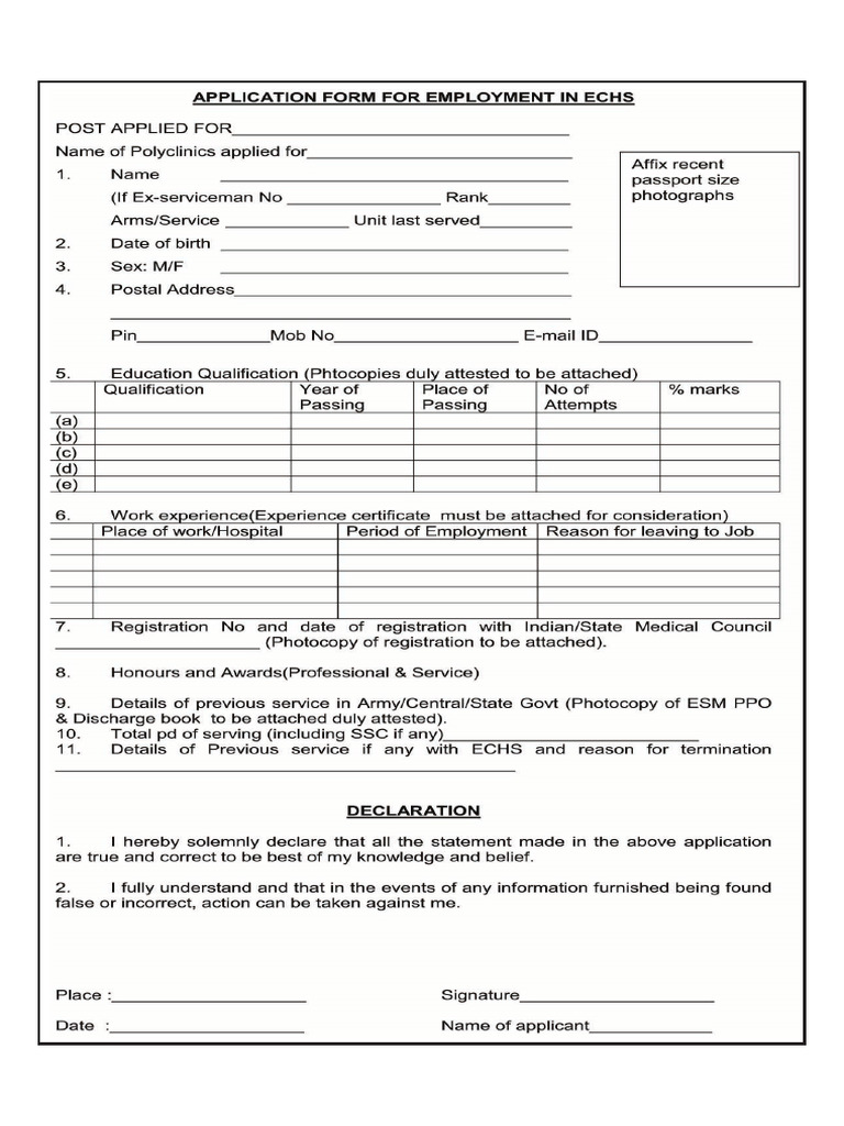 Echs Application Form 1 1 | PDF