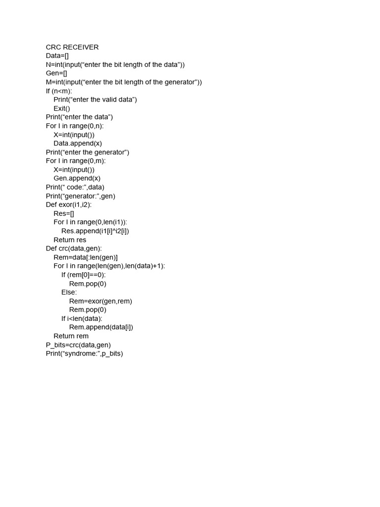 CRC Receiver Implementation Guide | PDF