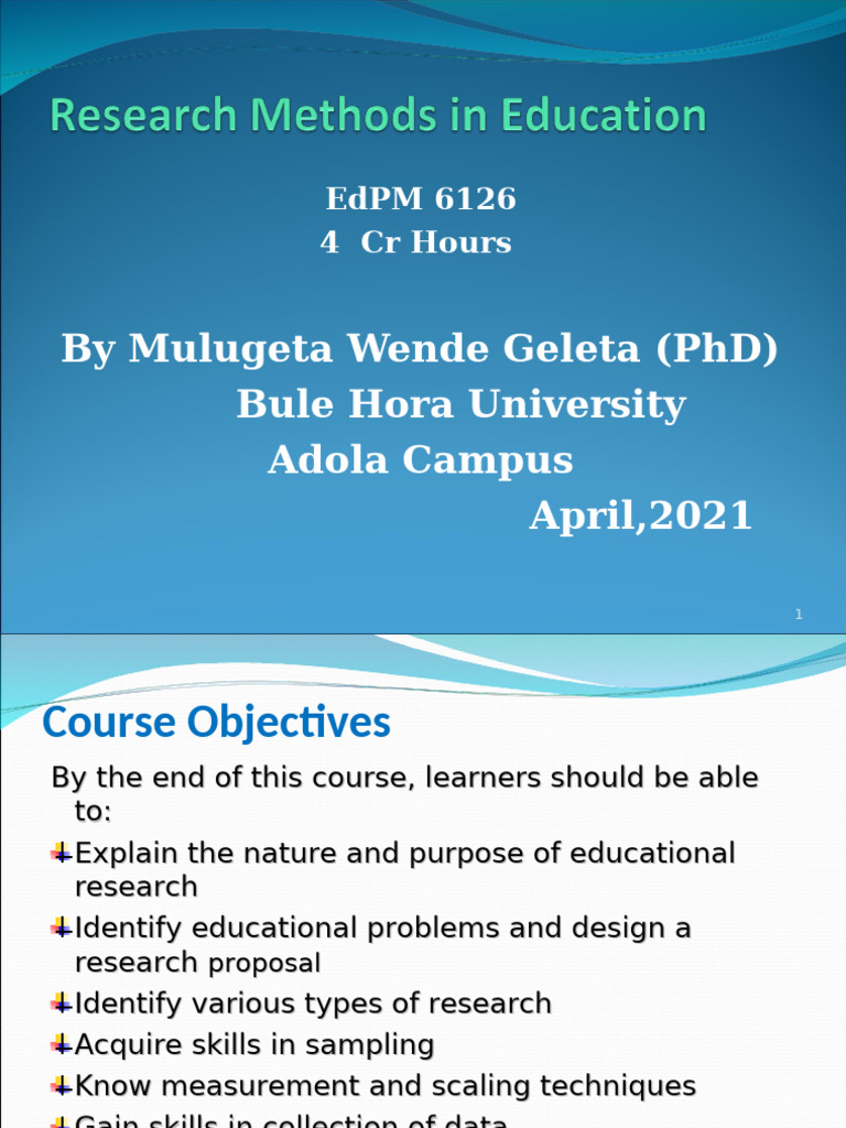 I Research Methods in Education Mulugeta 2013 | PDF | Argument | Survey ...