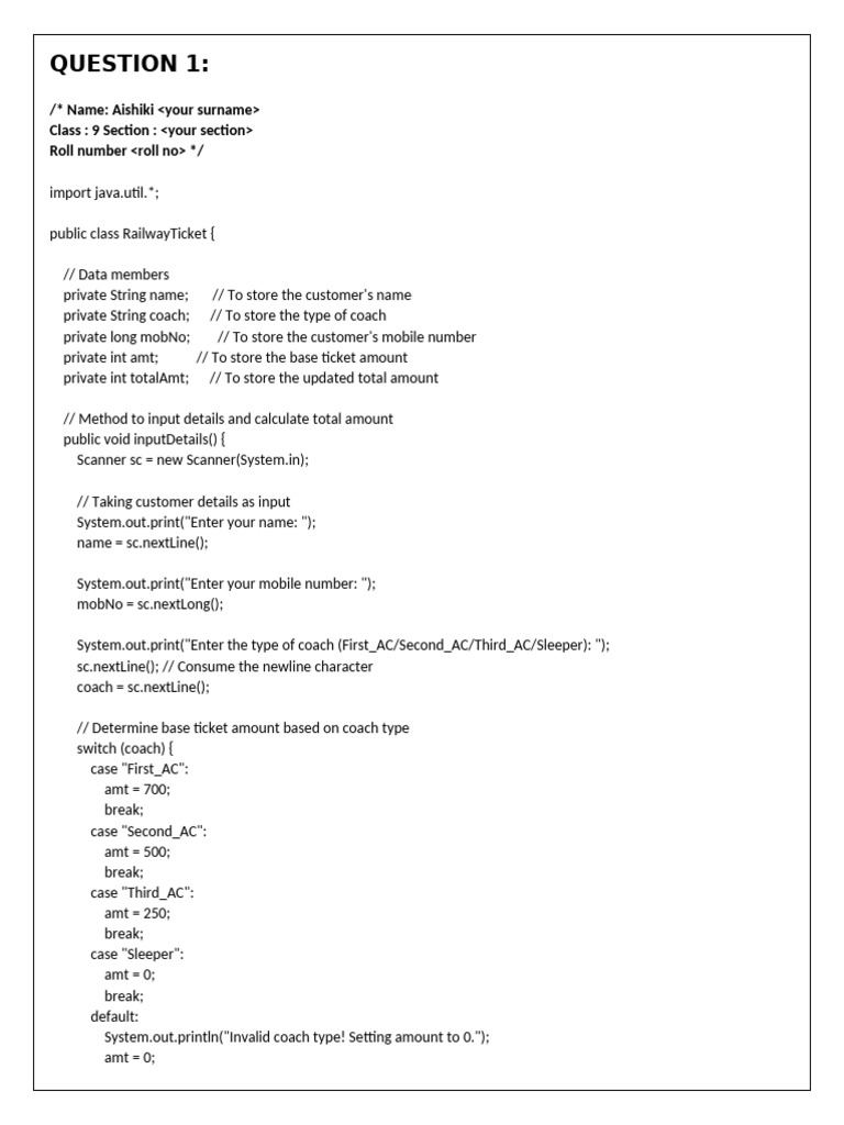 Java Programs for Students' Assignments | PDF | Integer (Computer ...