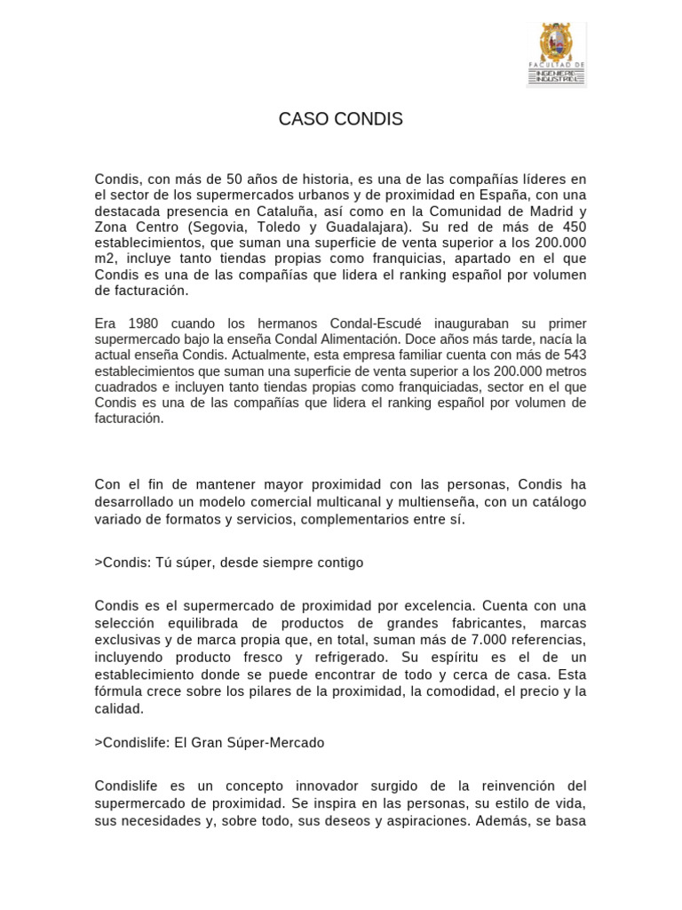 Evolución y Estrategias de CondisLine | PDF | Supermercado | Estación ...