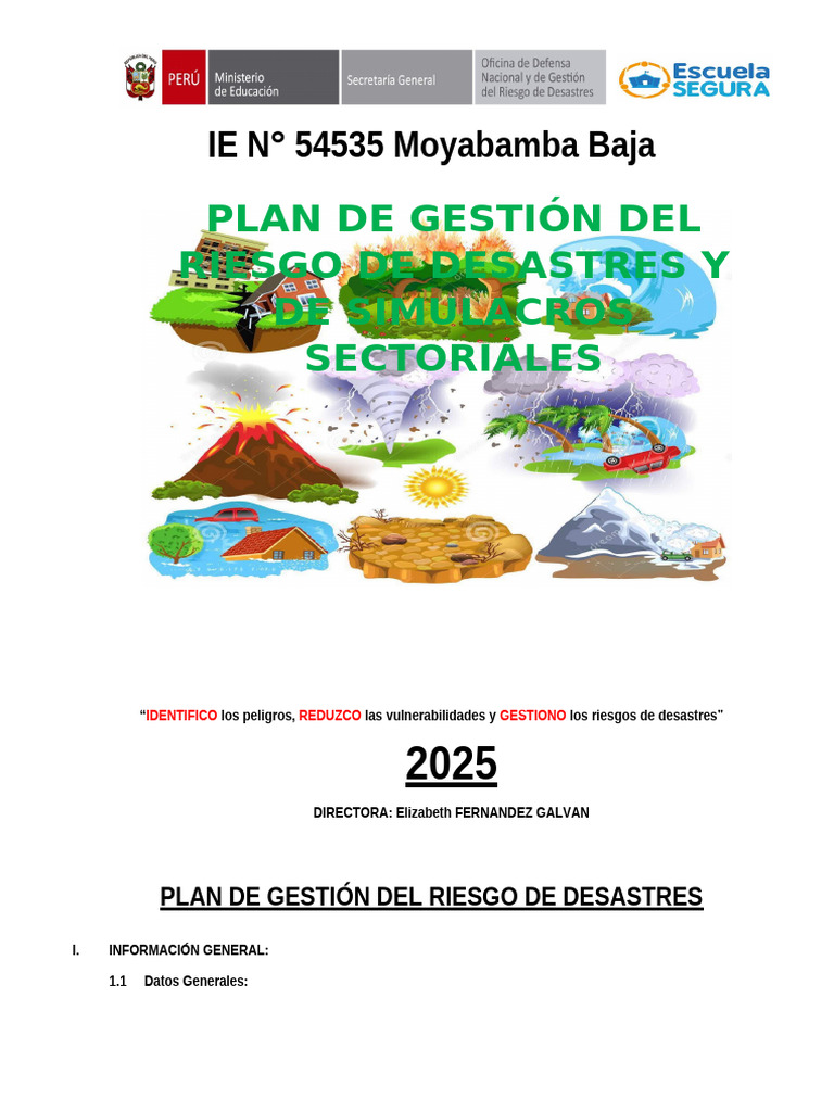 Plan de Gestión de Riesgos en IE 54535 | PDF | Radiación | Relámpago