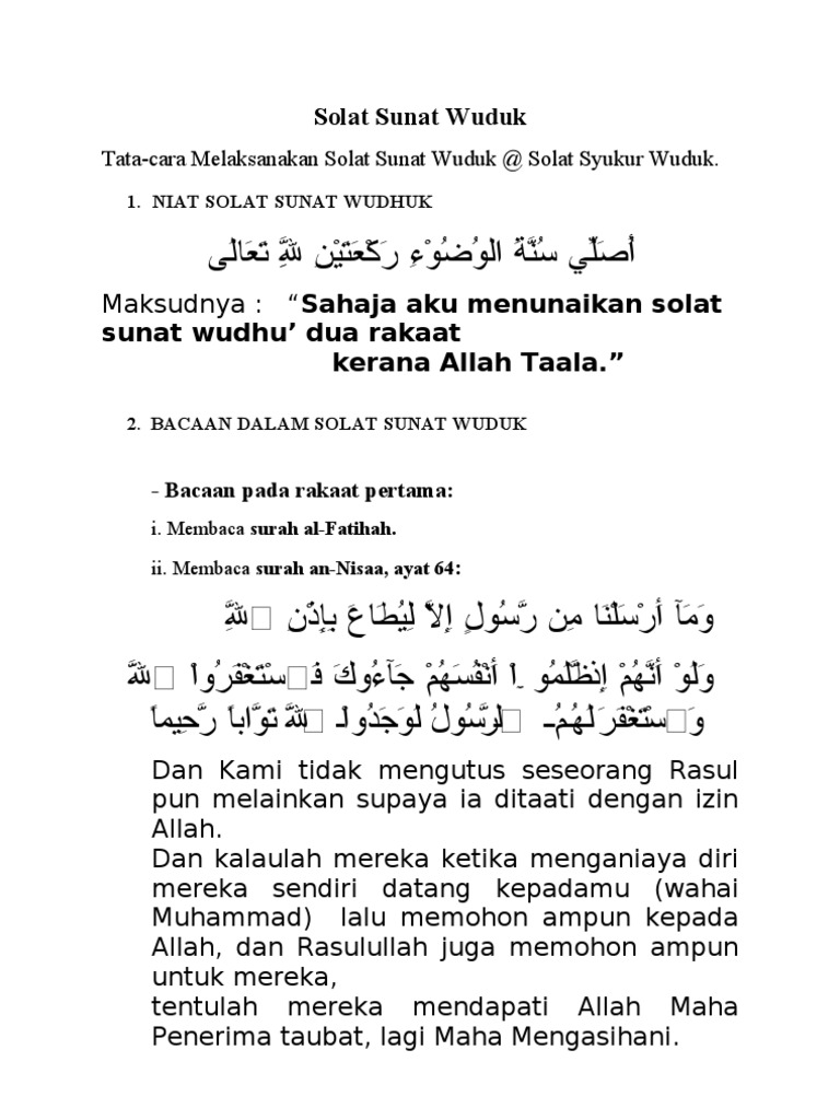 Solat Sunat Wuduk Pdf