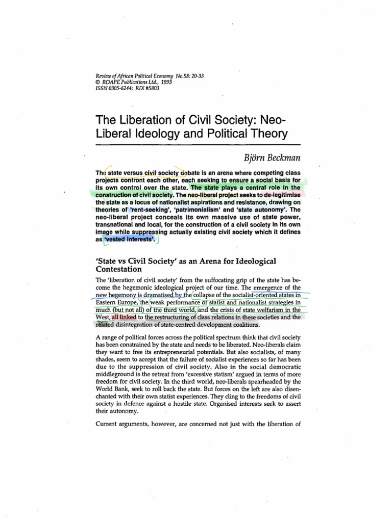 The - Liberation - of - Civil - Society - Neo - Liberal - Ideolo | PDF ...