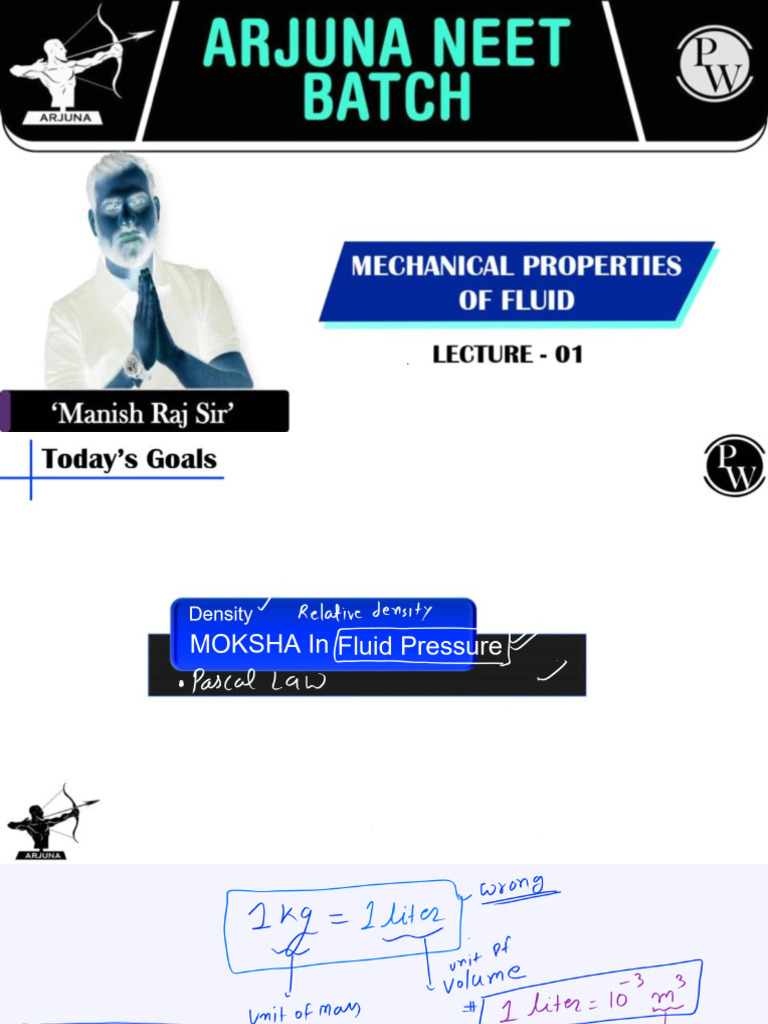 Mechanical Properties of Fluid 01 - Classnotes-Invert | PDF