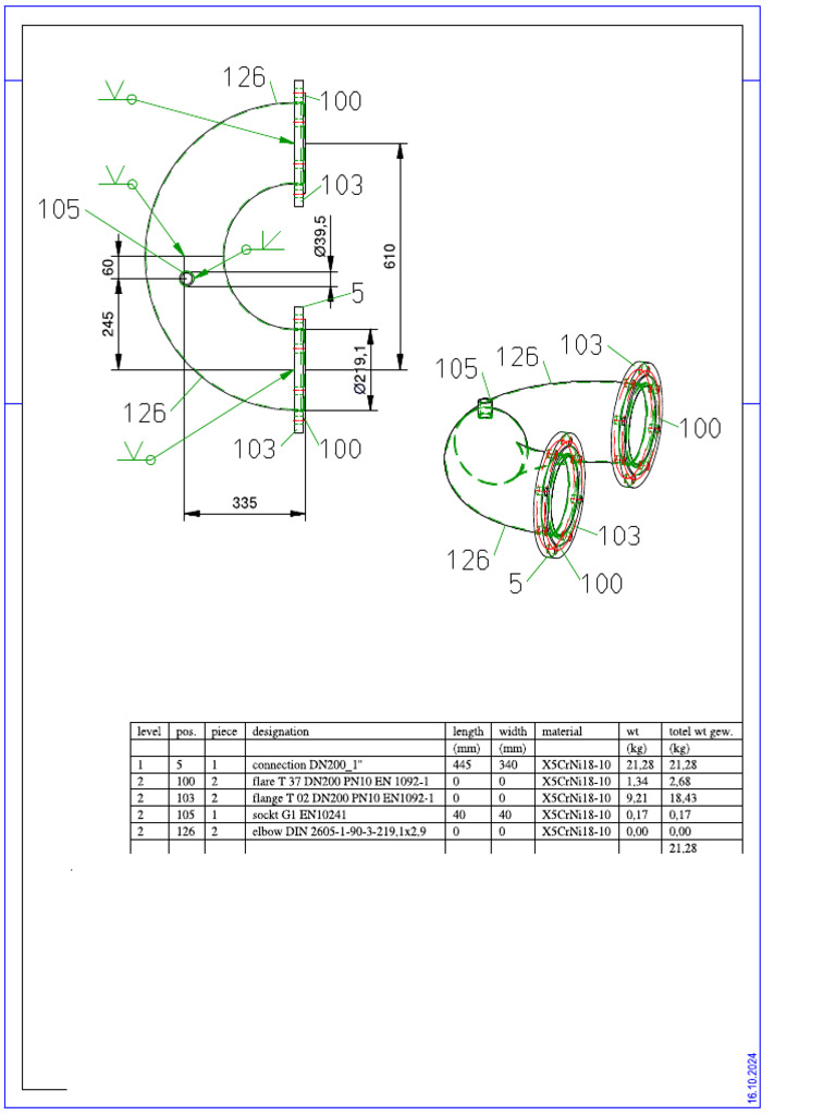 Fab DRG - 200 NB Elbow & Vent Nozzle Details | PDF