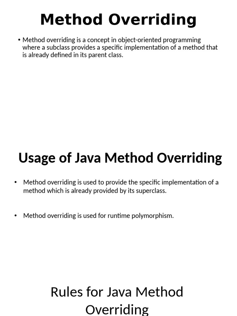 Java Method Overriding Explained | PDF