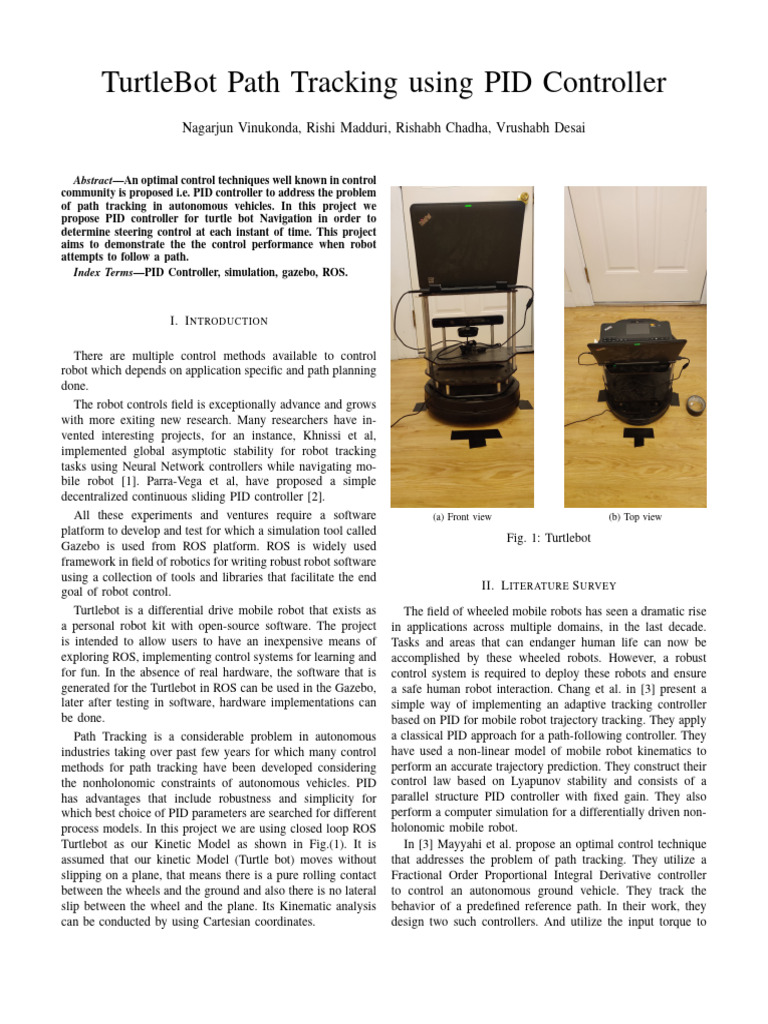 PID Control for TurtleBot Navigation | PDF | Control Theory | Kinematics
