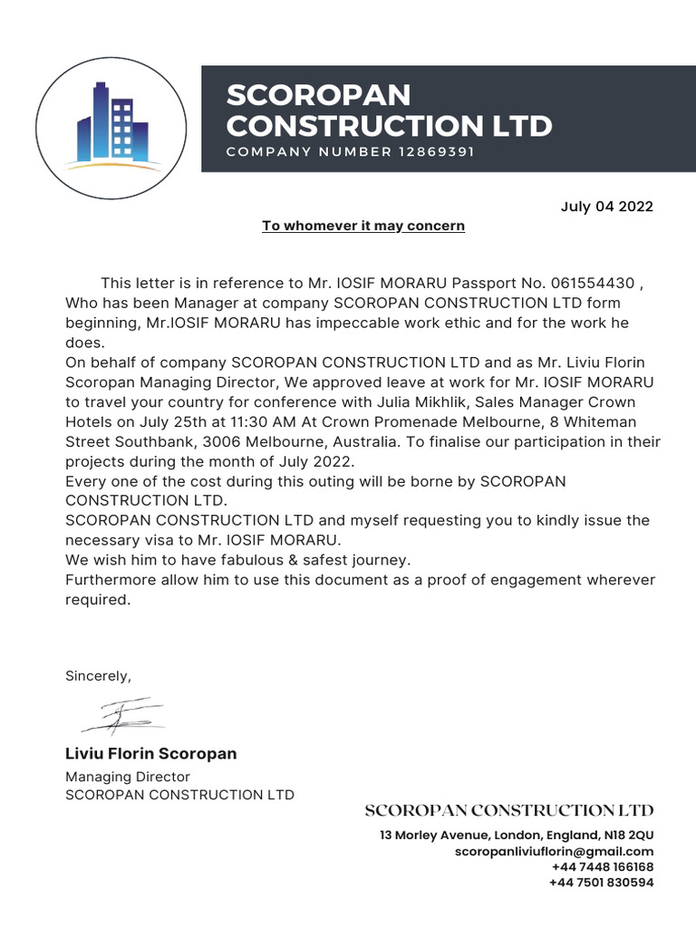 Company Letter | PDF