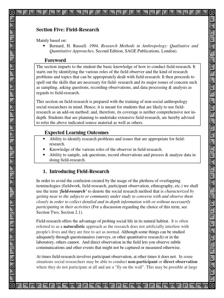 Research (Field Research) | PDF | Field Research | Hypothesis