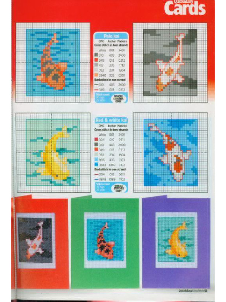 Koi Cards Cross Stitch Pattern | PDF