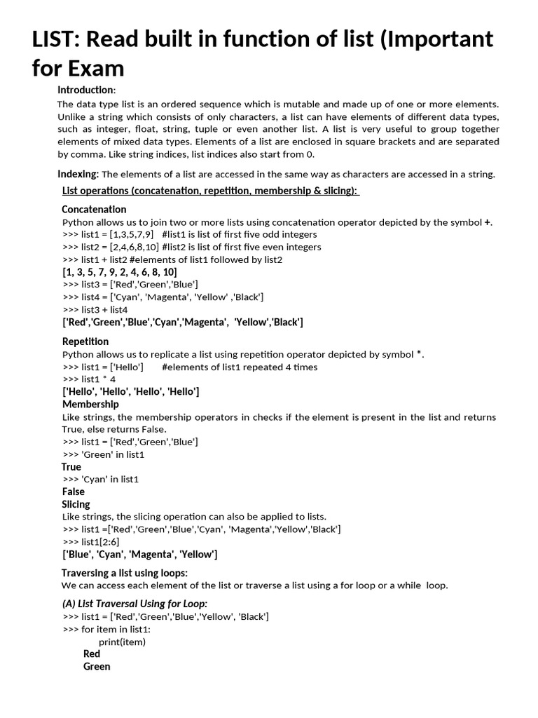 List Important Notes | PDF | String (Computer Science) | Cyan