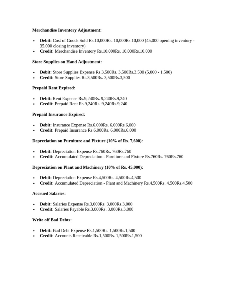 Merchandise Inventory Adjustment Guide | PDF