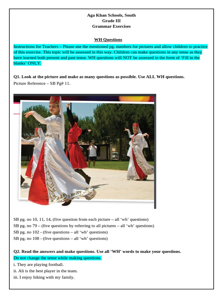 Grade 3 Grammar Exercises Guide | PDF