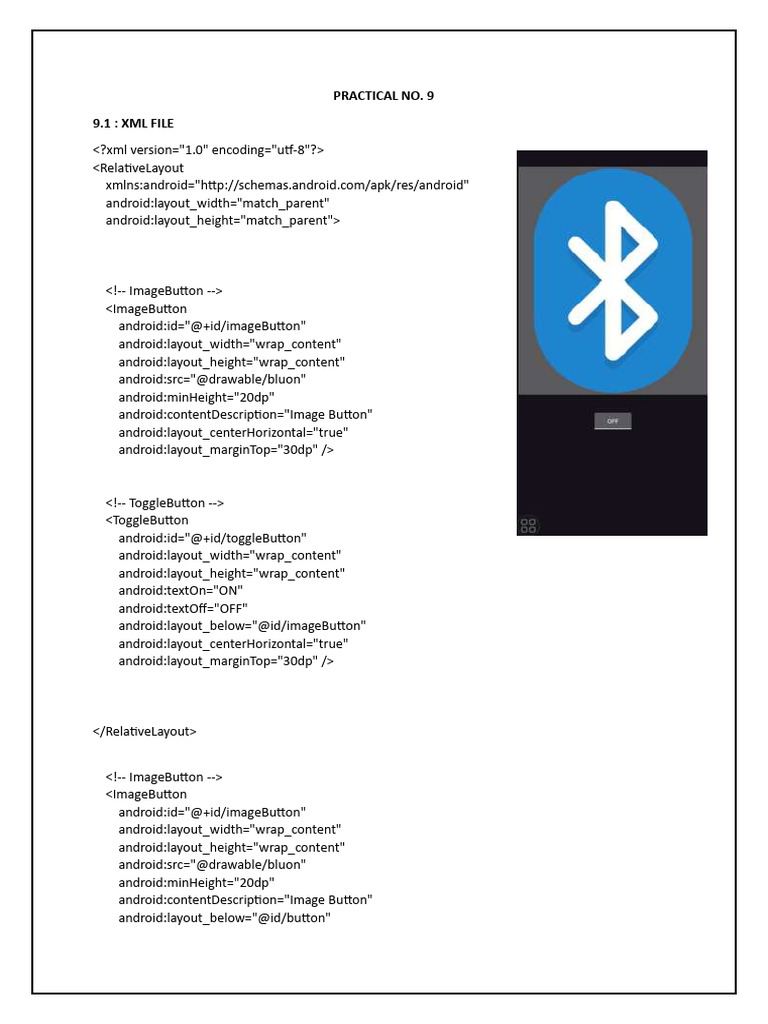 Android XML Layout with Buttons and Toggle | PDF | Android (Operating ...