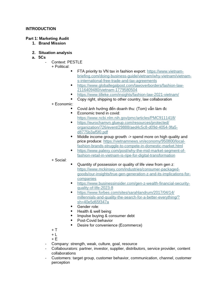 Marketing Audit and Brand Analysis Guide | PDF | Brand | Marketing