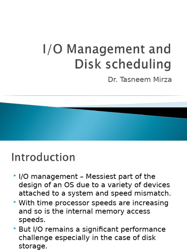 Disk I/O Management and Scheduling Techniques | PDF | Input/Output ...