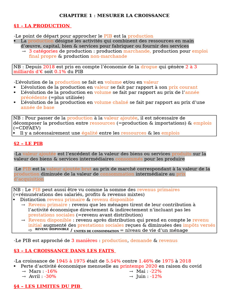 Mesure de la Croissance Économique | PDF | Croissance économique ...