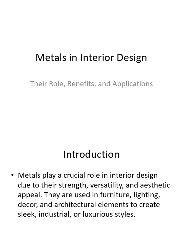 Incorporating Metals in Interior Design | PDF | Metals | Interior Design