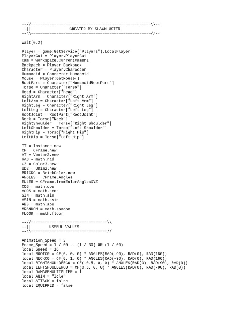 Roblox Animation Script Guide | PDF