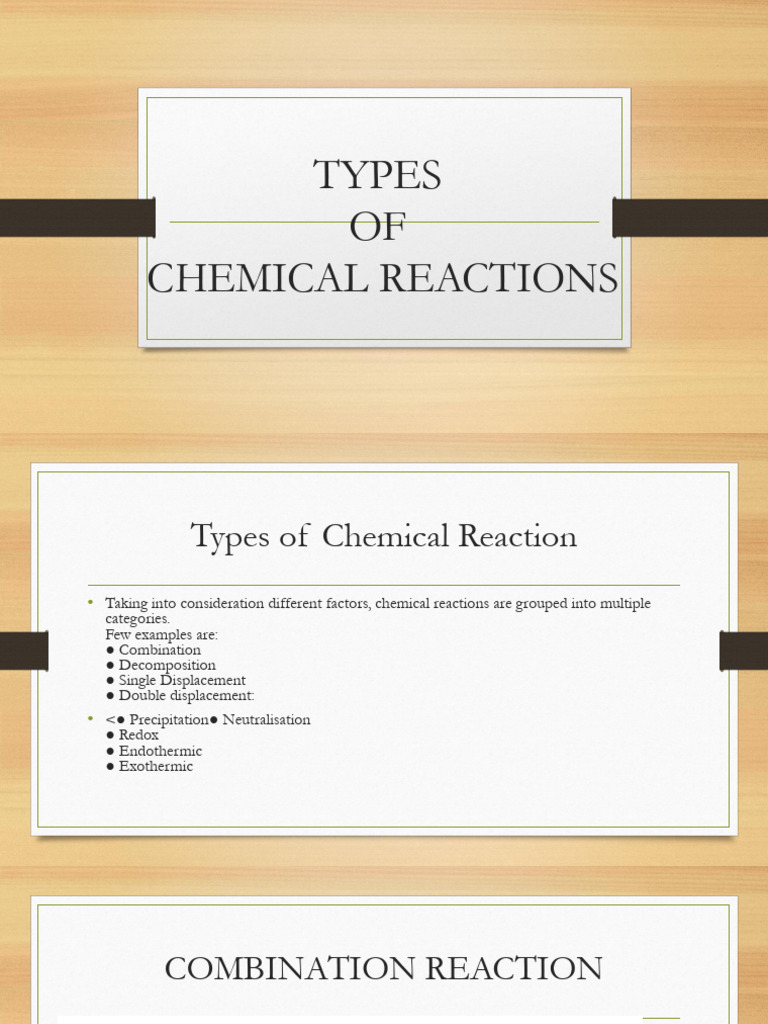 Types of Chemical Reactions Explained | PDF | Redox | Chemical Reactions