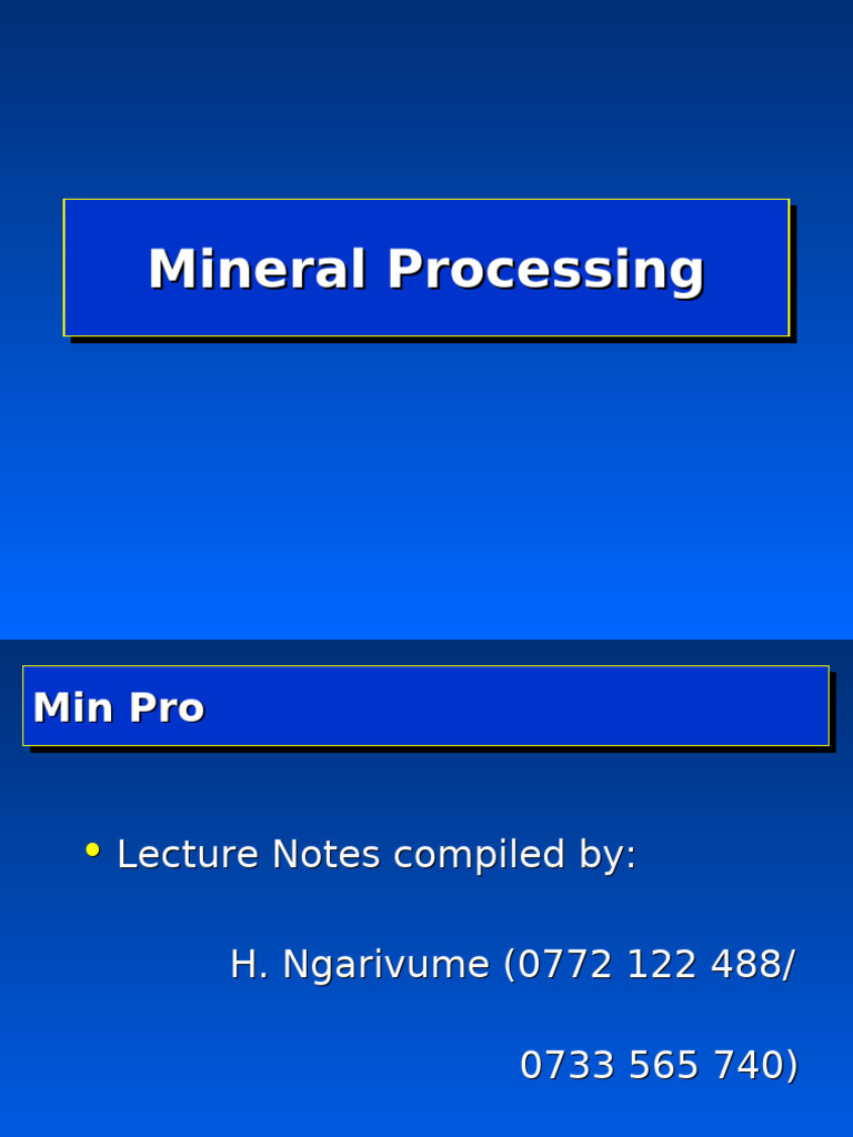 Mineral Processing | PDF | Mill (Grinding) | Secondary Sector Of The ...