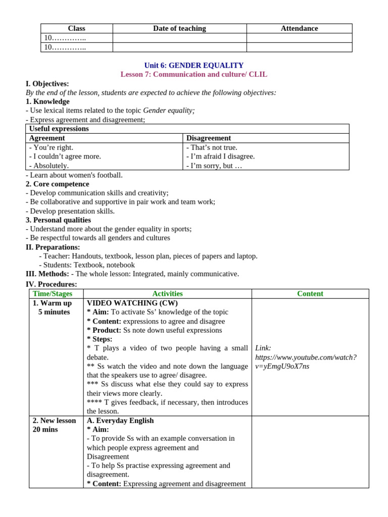 Gender Equality Communication Lesson | PDF | Knowledge | Human ...