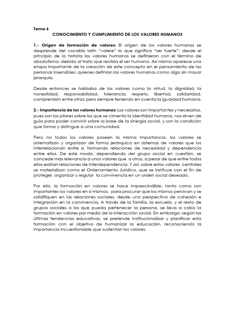 Conocimiento y Cumplimiento de Los Valores | PDF | Enfermería ...