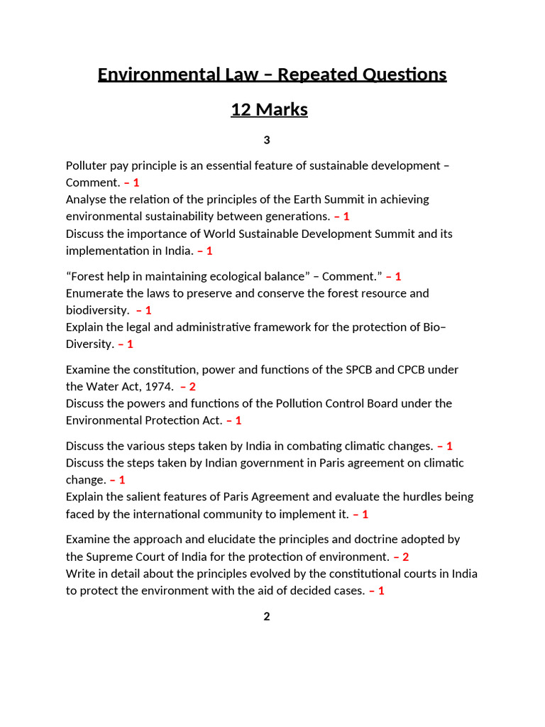 Key Topics in Environmental Law | PDF | Environmental Law ...