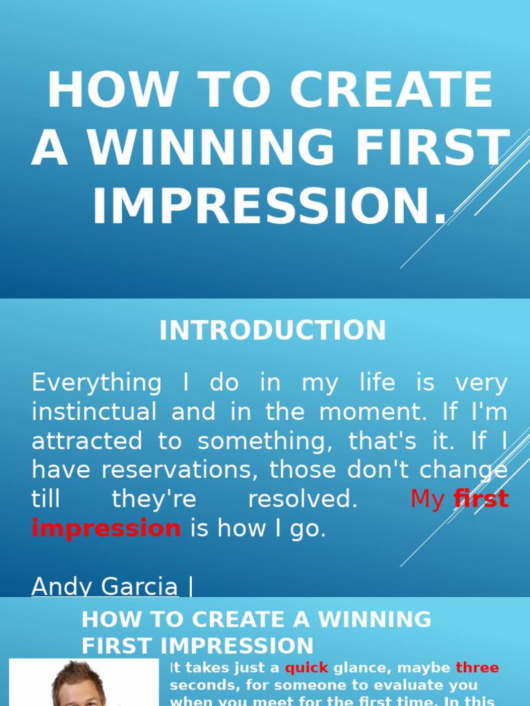 Mastering First Impressions Tips | PDF | Body Language | Social Psychology