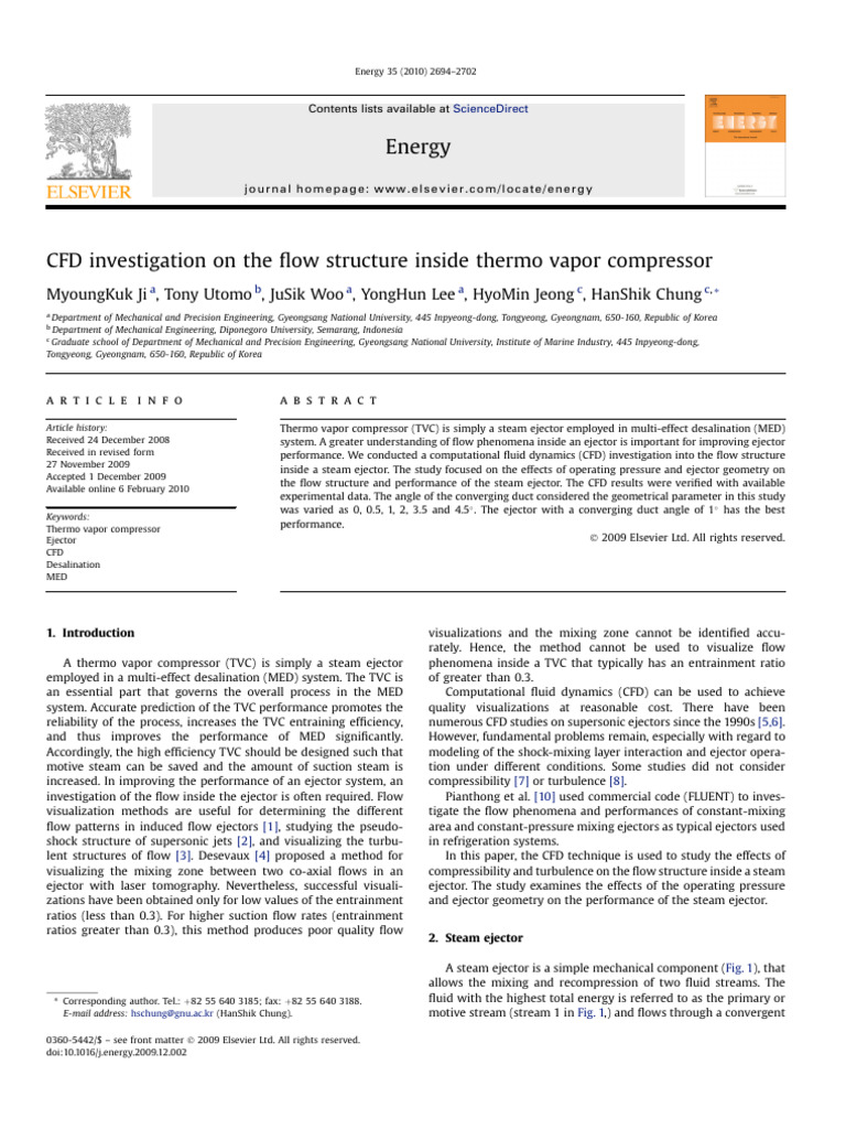 CFD Analysis of Flow in Thermo Vapor Compressor | PDF | Computational ...